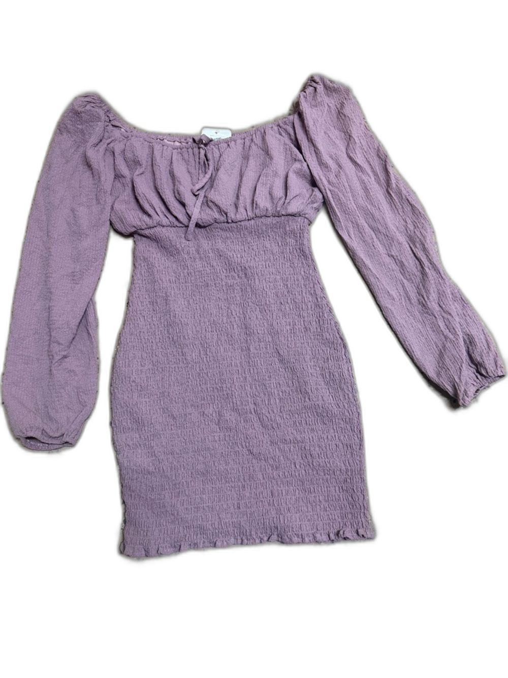 Le Lis Mauve Textured Smocked Mini Dress